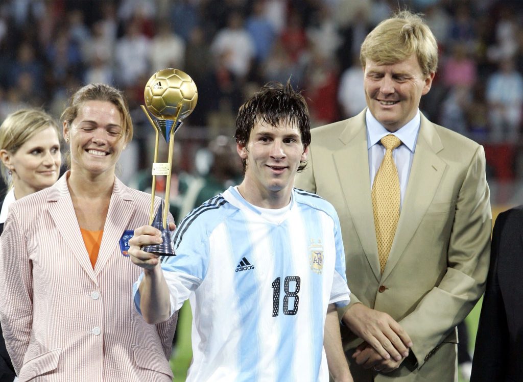 Lionel Messi with FIFA World Youth Cup 2005